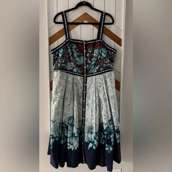 NWOT Maeve Sleeveless Square Neck Button Front Midi Dress, Size 2X - Picture 3 of 6